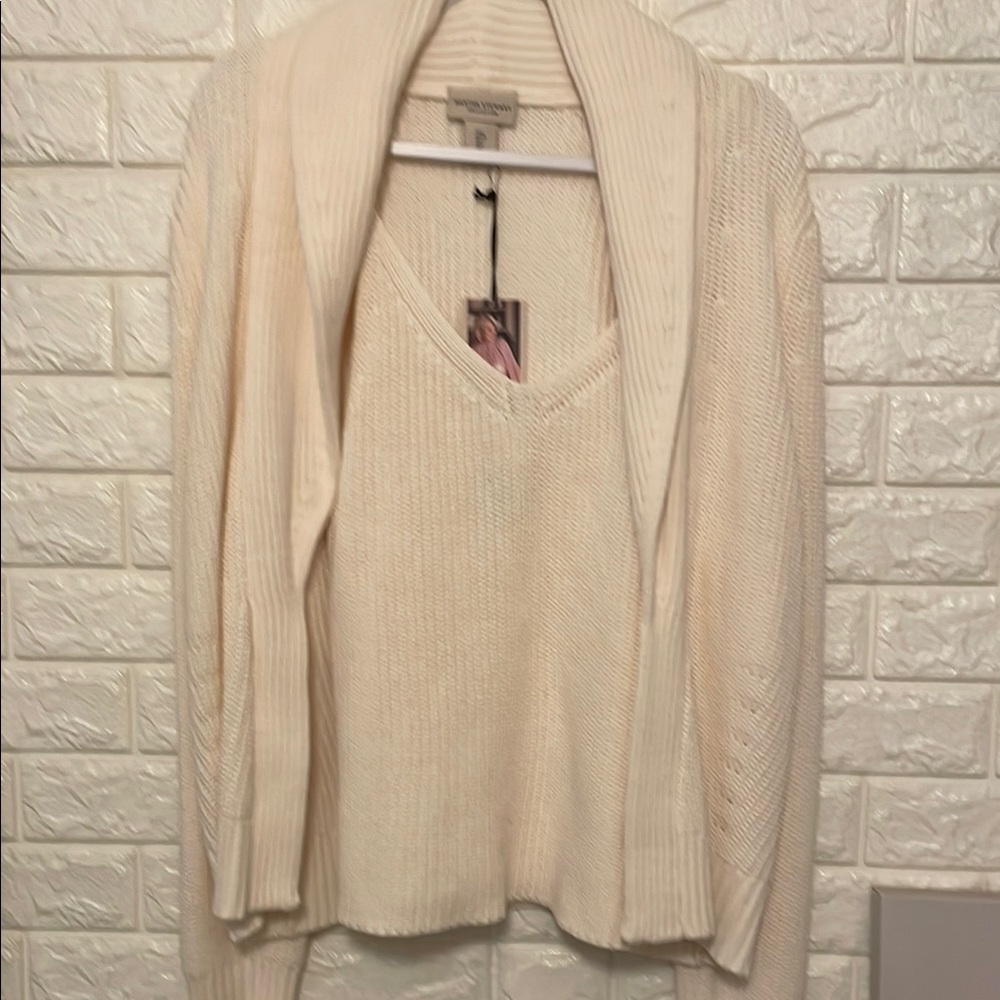 Martha Stewart Shawl Collar Cardigan Sweater Set